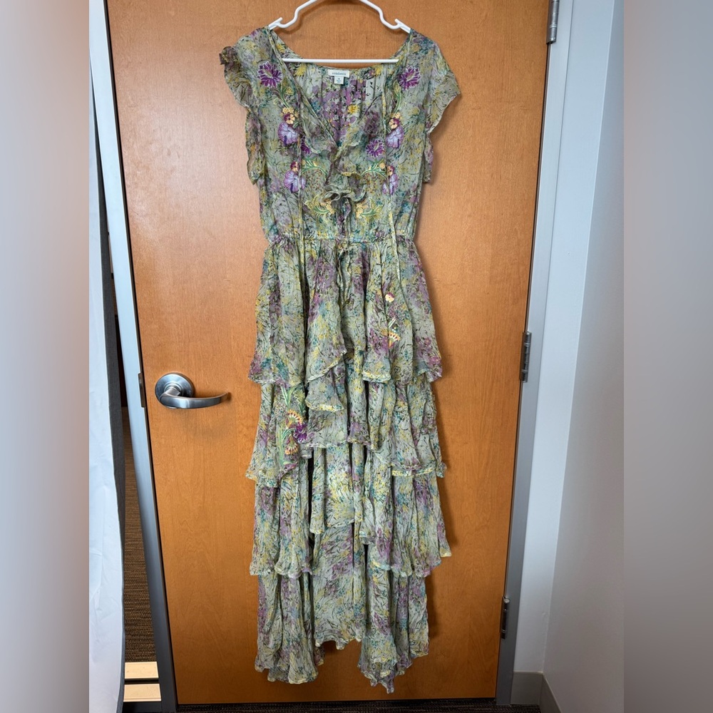 Sundance Eden Maxi tiered, ruffle, flutter, embroidery Dress